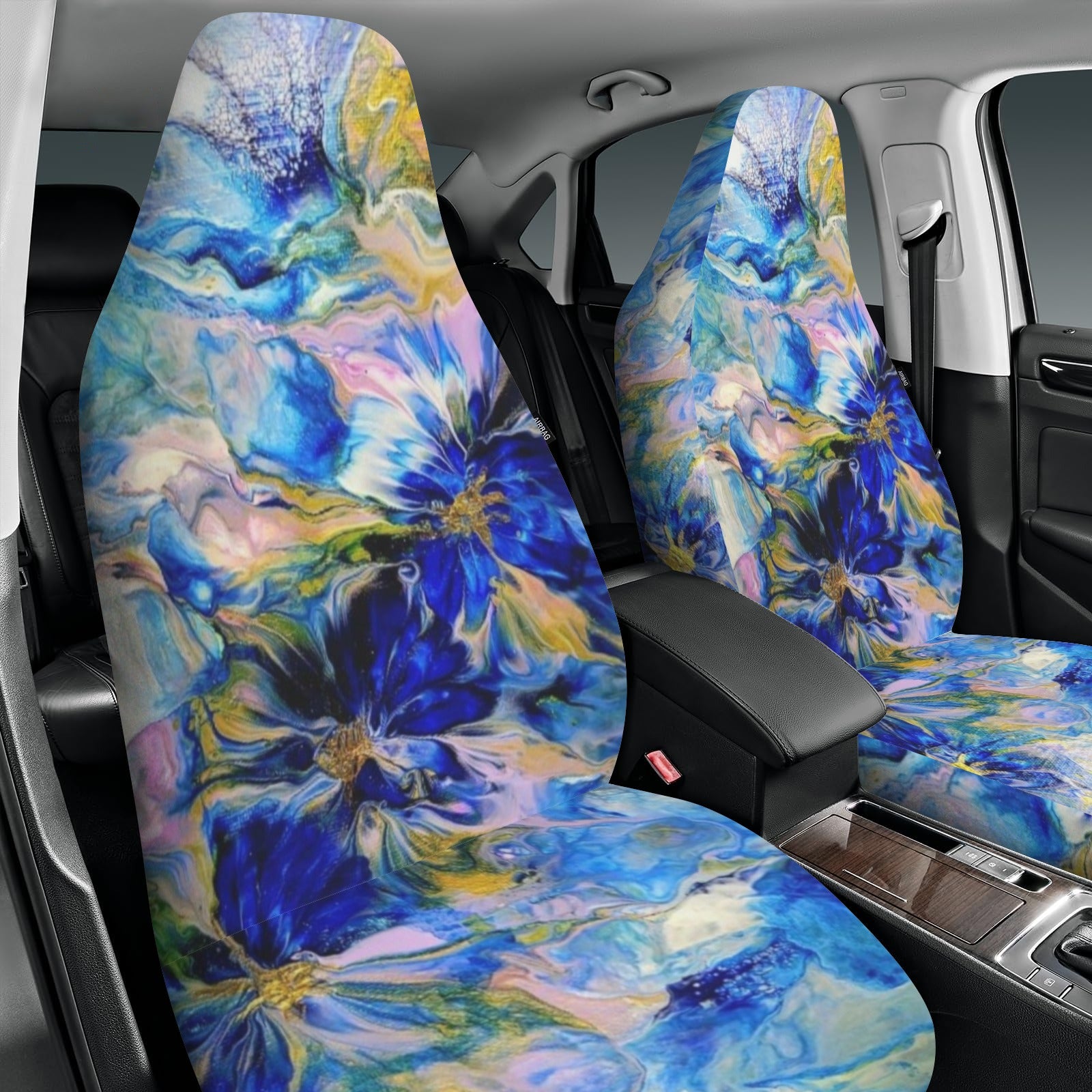 Royal Blue Garden Car Seat Covers (Set of 2)