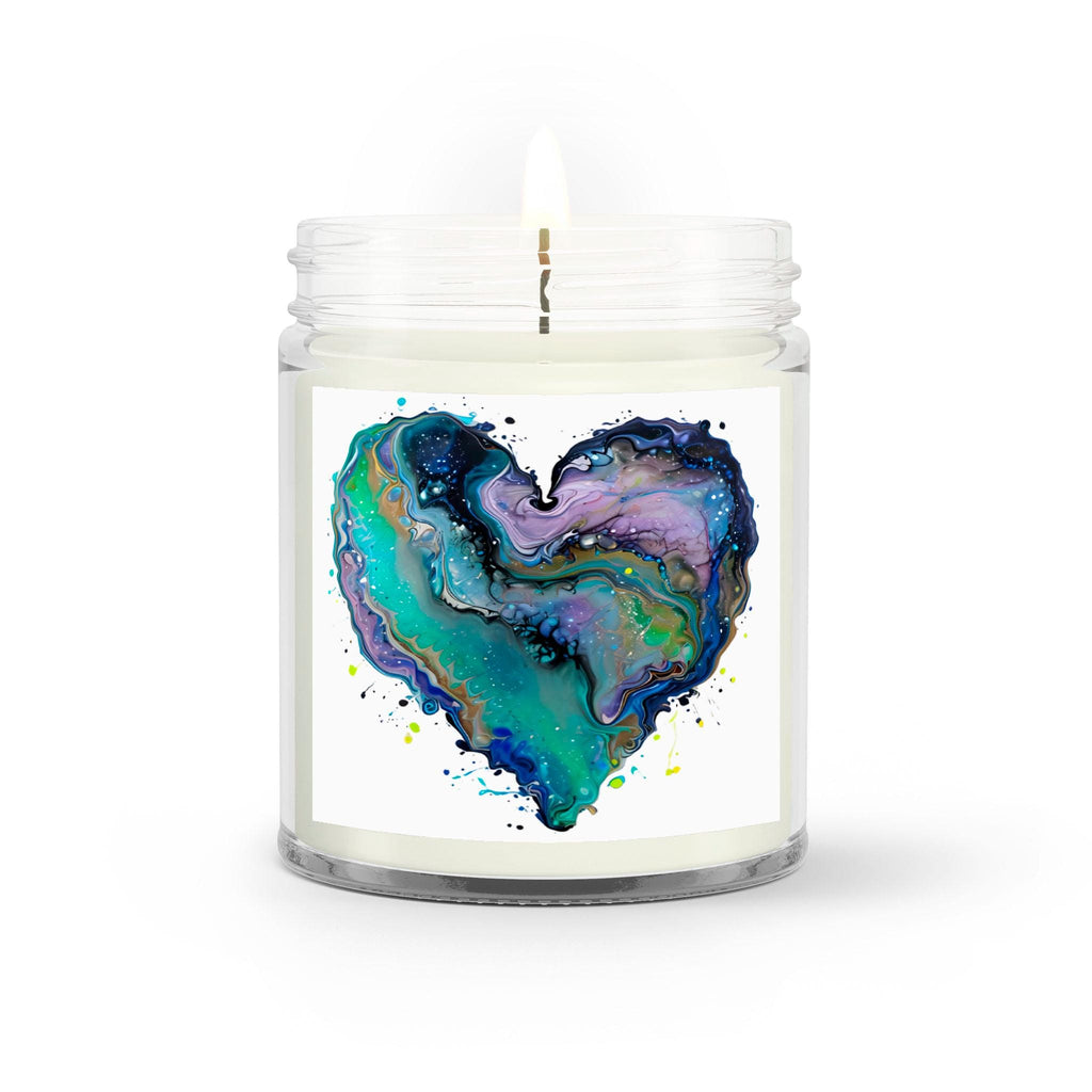 Fluid Art Heart - Glass Jar Scented Candle