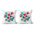 Hearts Grow Fonder - All-over Print Canvas Throw Pillow Set (12x12)