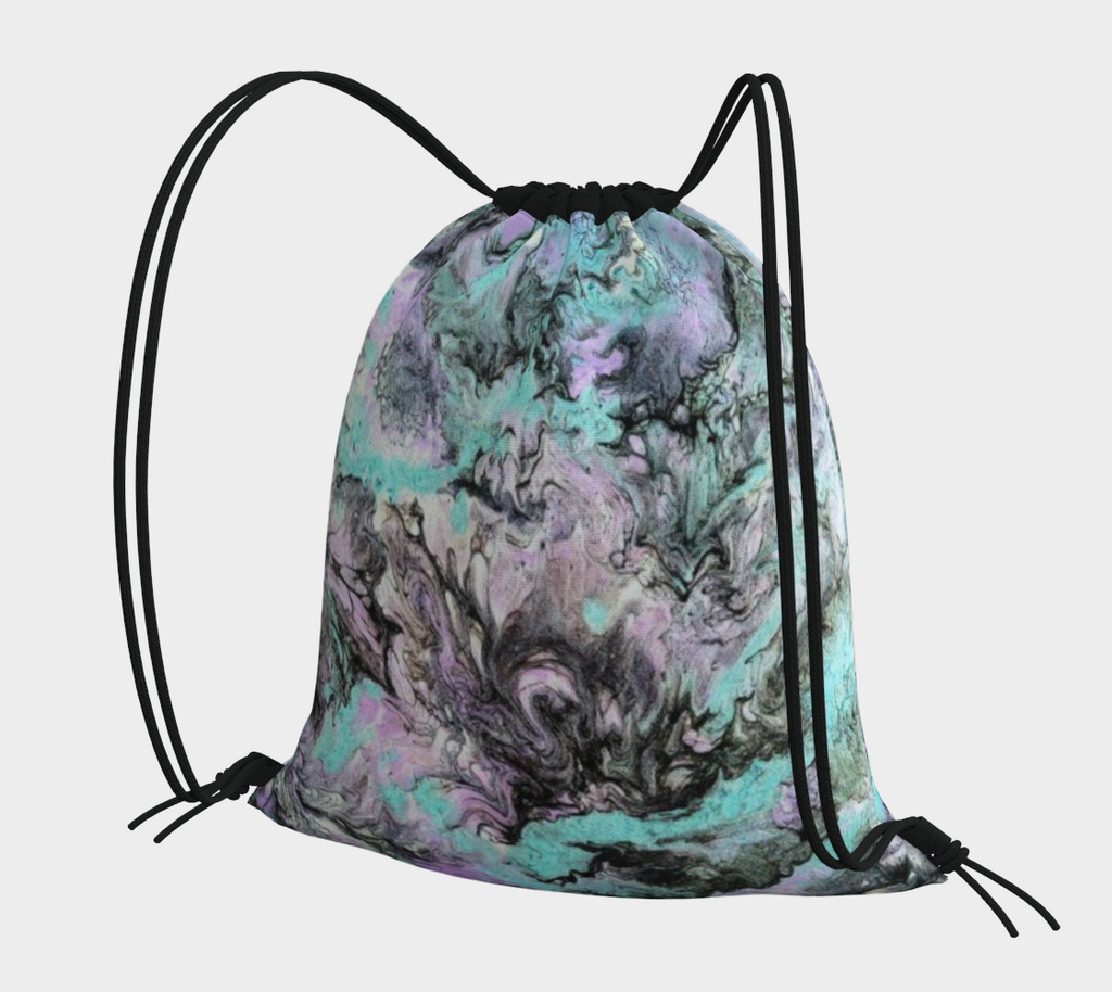 Turquoise Splash - Drawstring Bag