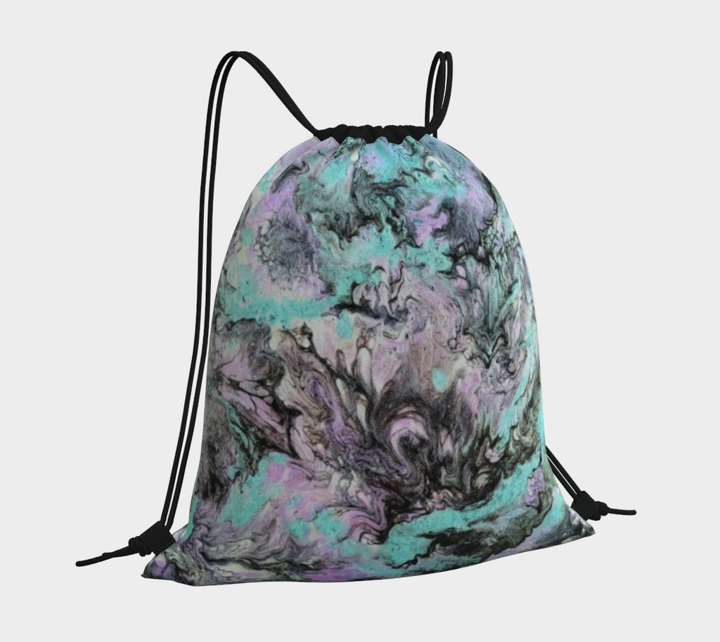Turquoise Splash - Drawstring Bag
