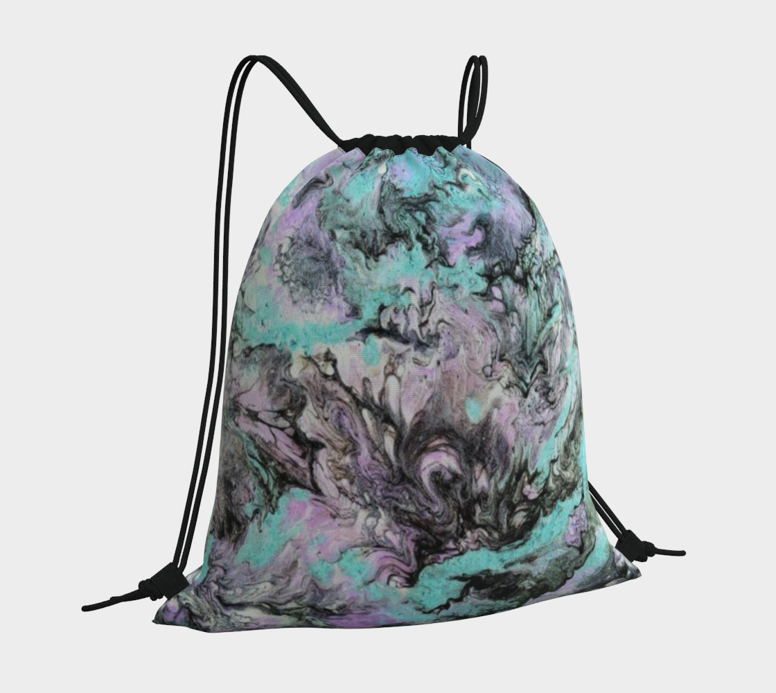 Turquoise Splash - Drawstring Bag