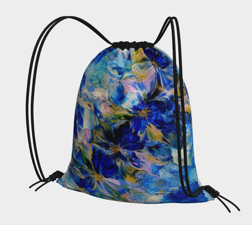 Royal Blue Garden - Drawstring Bag