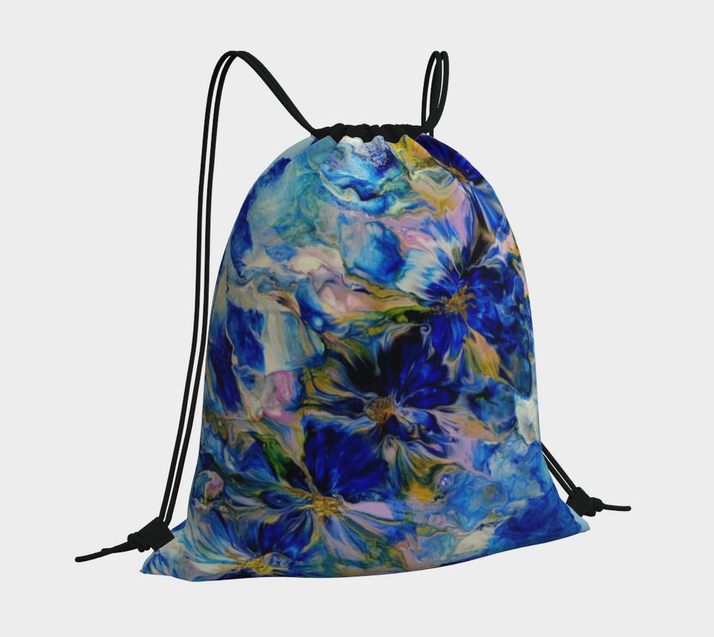 Royal Blue Garden - Drawstring Bag