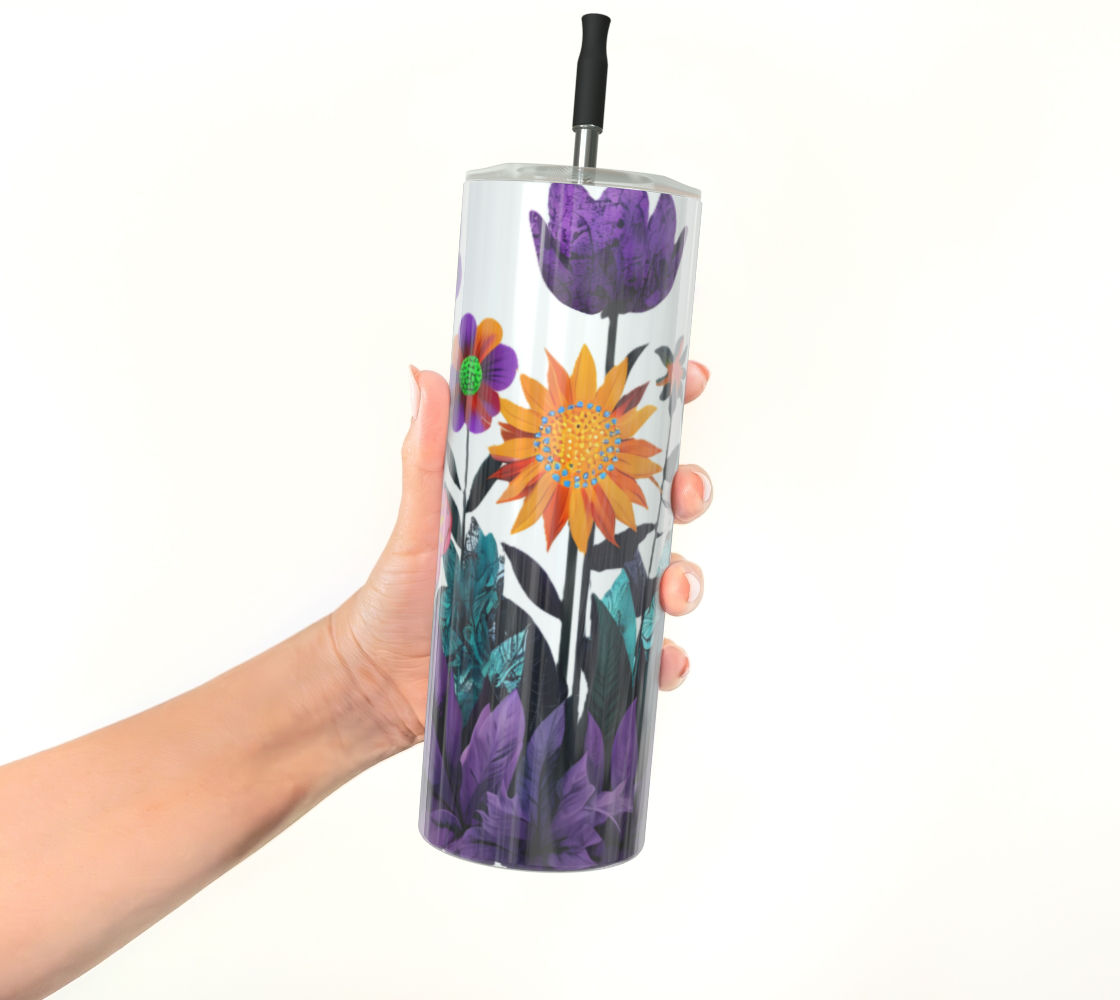 Abstract Purple Garden - Stainless Steel Tumbler