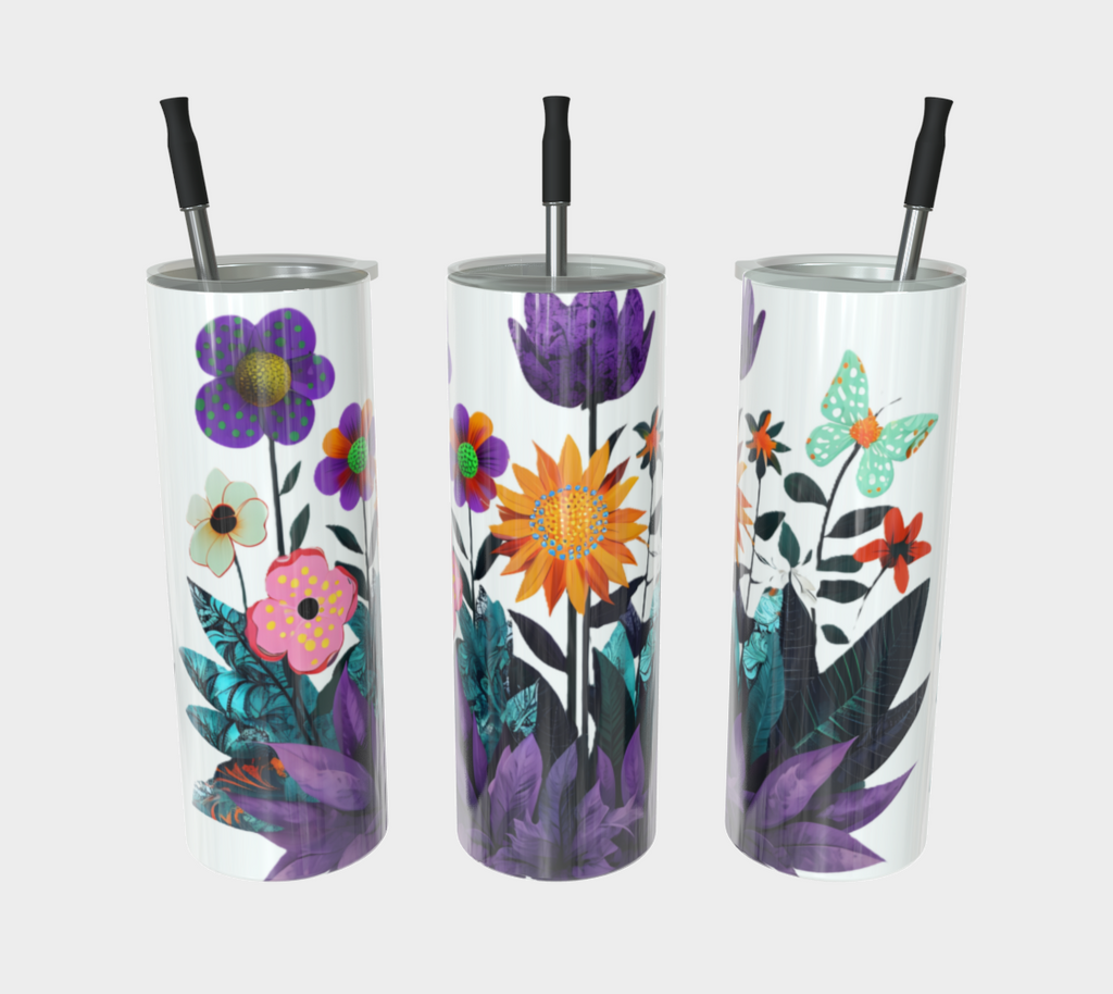 Abstract Purple Garden - Stainless Steel Tumbler
