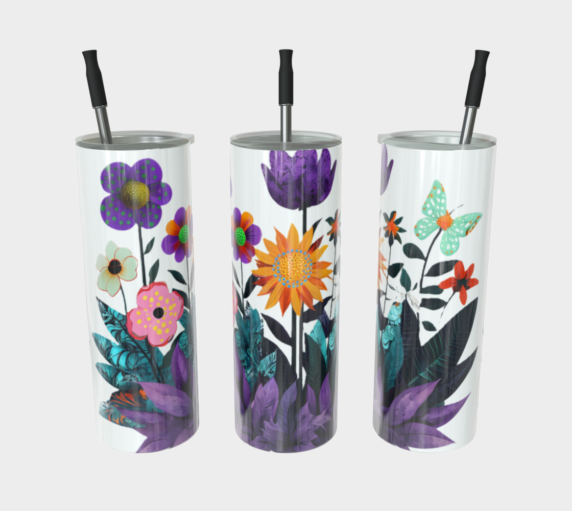 Abstract Purple Garden - Stainless Steel Tumbler