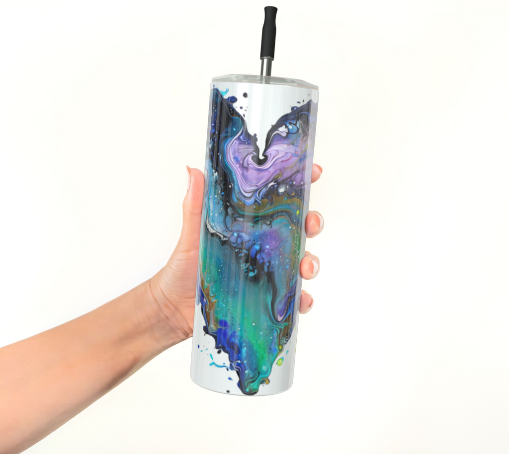 Fluid Art Heart - Stainless Steel Tumbler